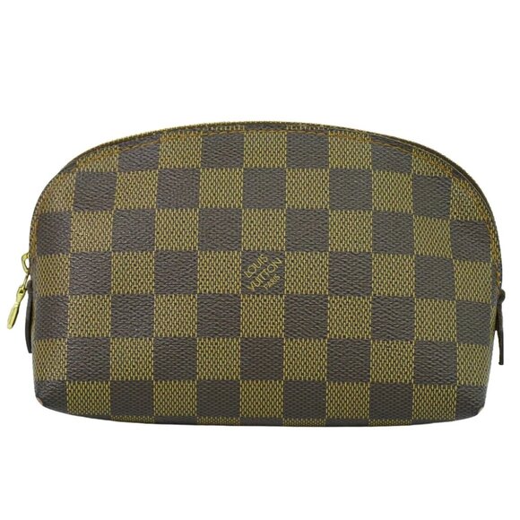 Louis Vuitton Pochette Cosmetique N47516 Damier Ebene Canvas Pouch Brown - Picture 1 of 10
